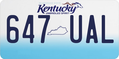 KY license plate 647UAL