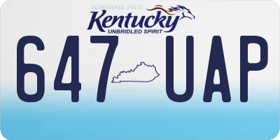 KY license plate 647UAP