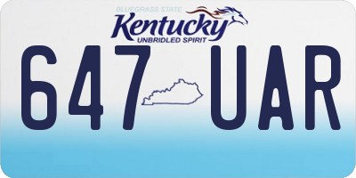 KY license plate 647UAR