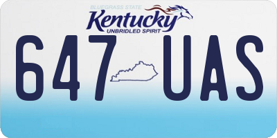 KY license plate 647UAS