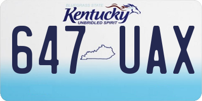 KY license plate 647UAX