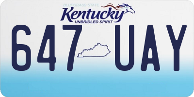 KY license plate 647UAY