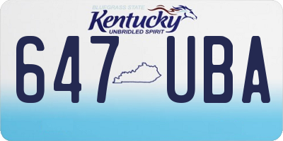 KY license plate 647UBA