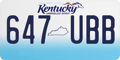 KY license plate 647UBB