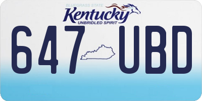 KY license plate 647UBD