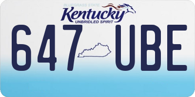 KY license plate 647UBE