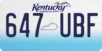 KY license plate 647UBF