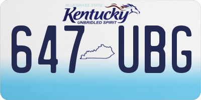 KY license plate 647UBG