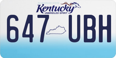 KY license plate 647UBH