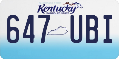 KY license plate 647UBI