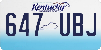 KY license plate 647UBJ