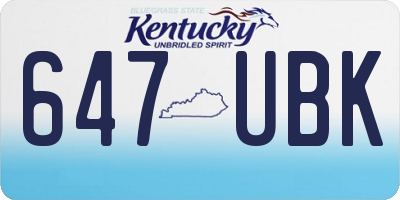 KY license plate 647UBK