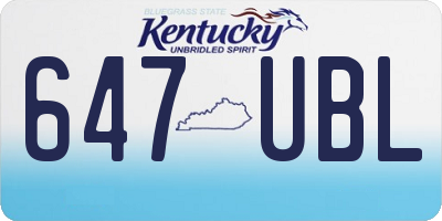 KY license plate 647UBL