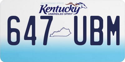 KY license plate 647UBM