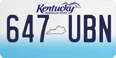 KY license plate 647UBN