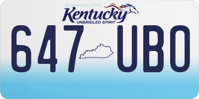 KY license plate 647UBO