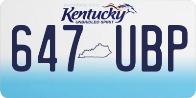 KY license plate 647UBP