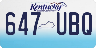 KY license plate 647UBQ