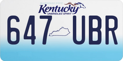 KY license plate 647UBR