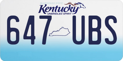 KY license plate 647UBS