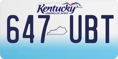 KY license plate 647UBT