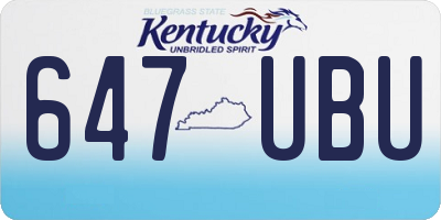 KY license plate 647UBU