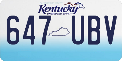 KY license plate 647UBV