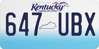 KY license plate 647UBX