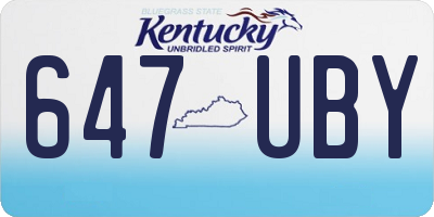 KY license plate 647UBY