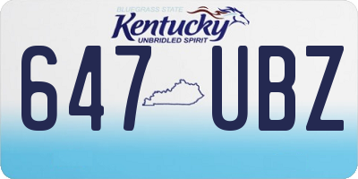 KY license plate 647UBZ