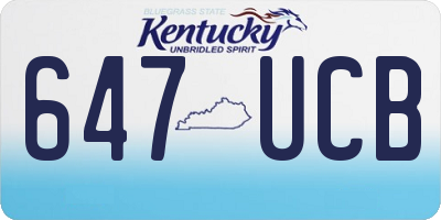 KY license plate 647UCB