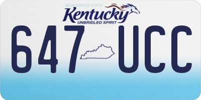 KY license plate 647UCC