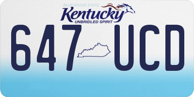 KY license plate 647UCD