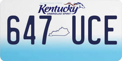KY license plate 647UCE