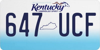 KY license plate 647UCF