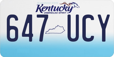 KY license plate 647UCY