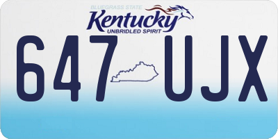 KY license plate 647UJX