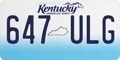 KY license plate 647ULG