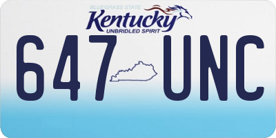 KY license plate 647UNC
