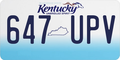 KY license plate 647UPV