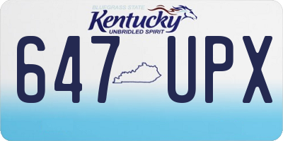 KY license plate 647UPX