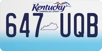 KY license plate 647UQB