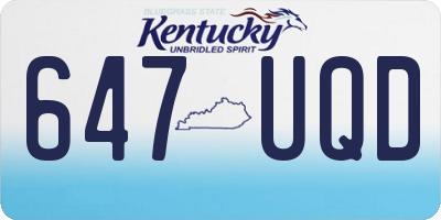 KY license plate 647UQD