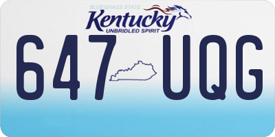 KY license plate 647UQG