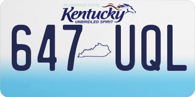 KY license plate 647UQL
