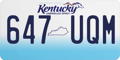 KY license plate 647UQM