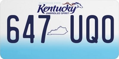 KY license plate 647UQO