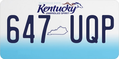 KY license plate 647UQP