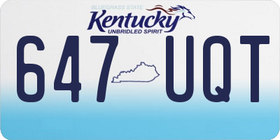KY license plate 647UQT