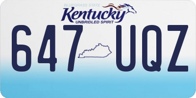 KY license plate 647UQZ
